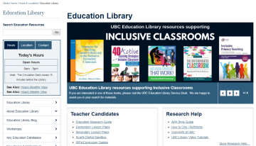 UBC Education Library Website has been updated