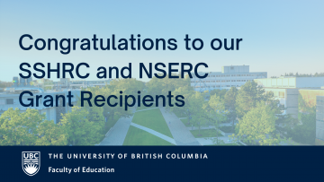 Congratulations to our SSHRC and NSERC Grant Recipients