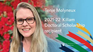 Tonje Molyneux receives a 2021-22 Killam Doctoral Scholarship