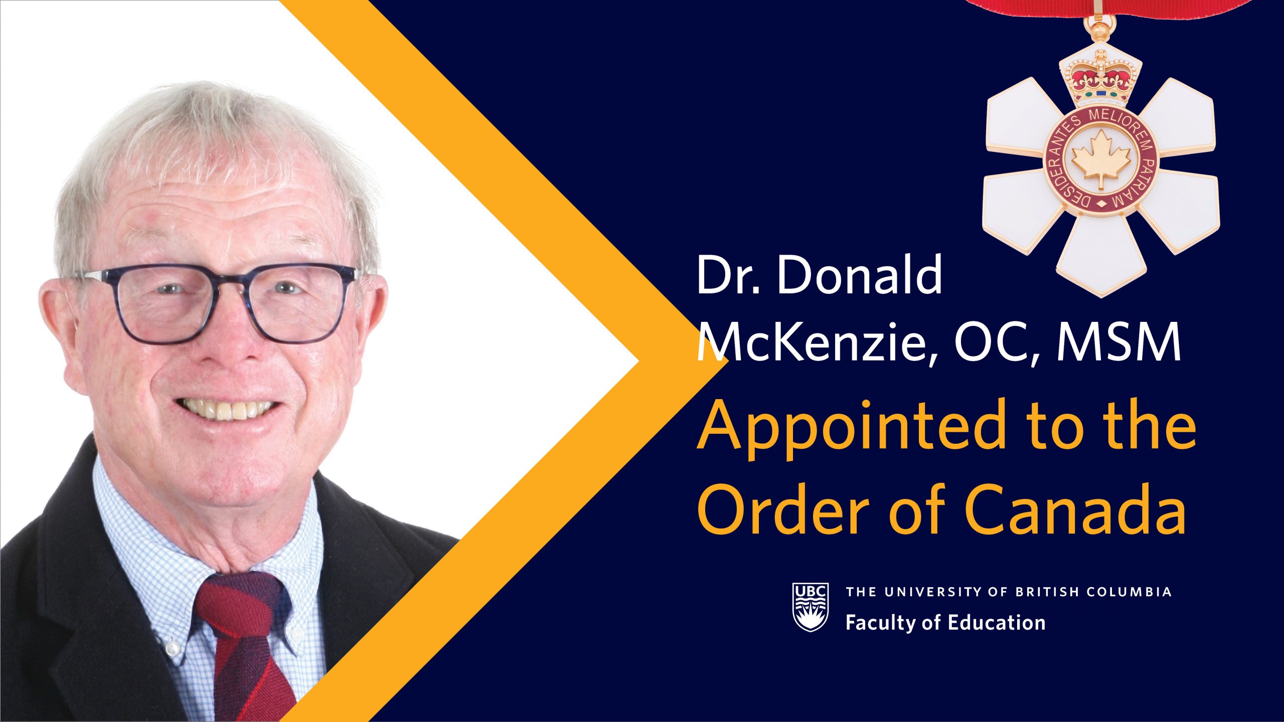 Dr. Donald McKenzie is appointed to the Order of Canada – Faculty of ...