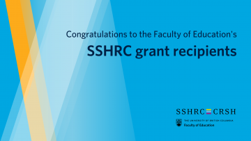 Congratulations to the Faculty of Education’s SSHRC grant recipients