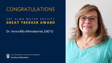 Dr. Verna Billy-Minnabarriet selected for 2023 Great Trekker Award