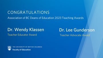 Dr. Wendy Klassen and Dr. Lee Gunderson receive 2023 ABCDE Teaching Awards