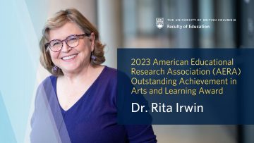 Dr. Rita Irwin receives 2023 AERA Outstanding Achievement in Arts and Learning Award