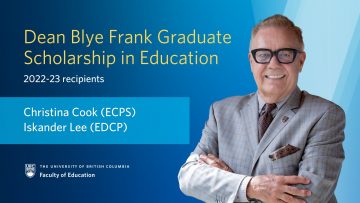 Dean Blye Frank Graduate Scholarship in Education 2022-23 recipients