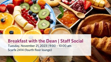 Breakfast with the Dean | Staff Social |  November 21, 2023