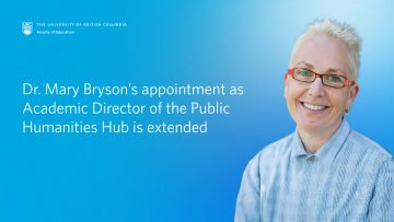 Dr. Mary Bryson’s appointment as Academic Director of the Public Humanities Hub is extended