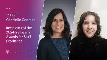Jas Gill and Gabrielle Coombs presented with the 2024-25 Dean’s Awards for Staff Excellence